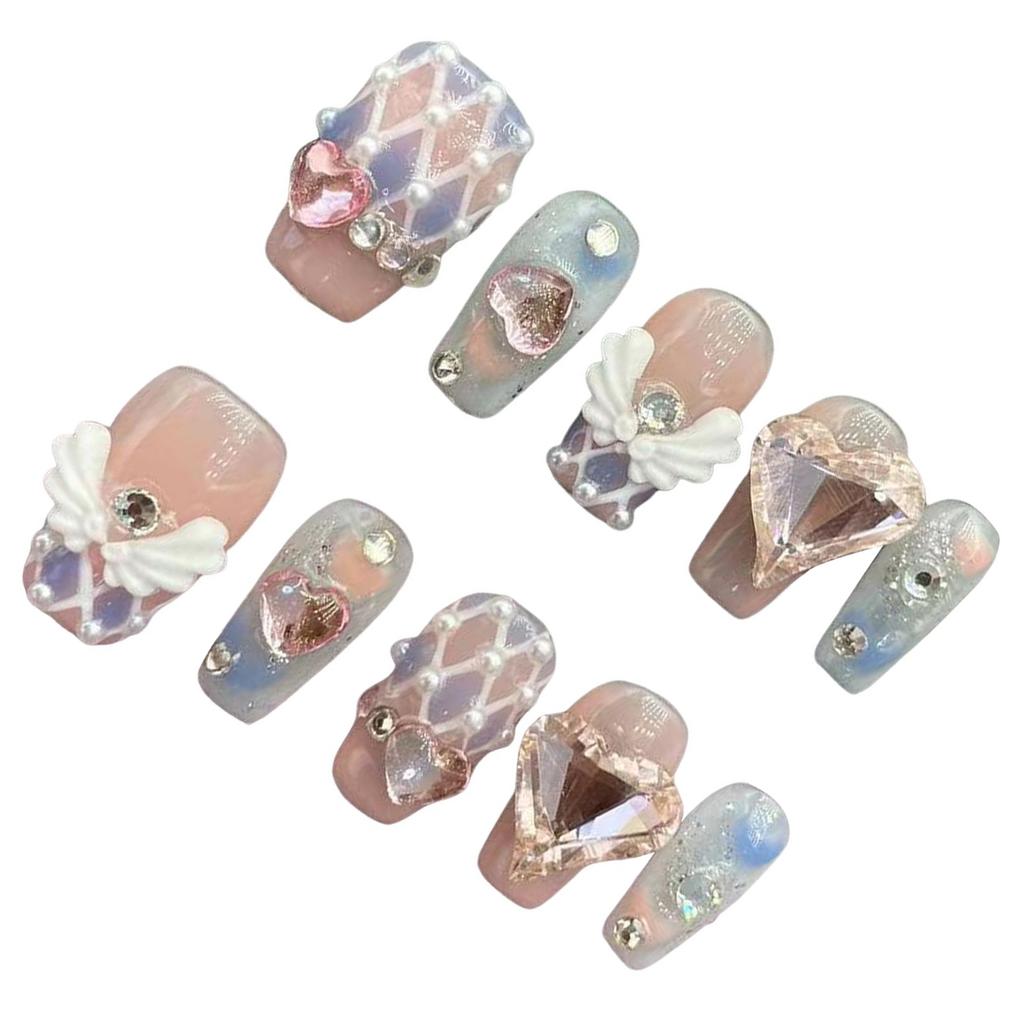 Angel Wings Glitter False Nail Tips 10PCS Per Bag Resin Material For Party Use