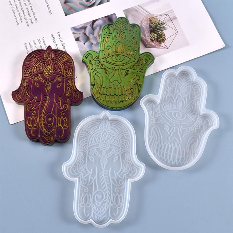 Aroma Plaster Silicone Mold Handicrafts Soap Candle Resin Casting Mold DIY Handmade Cool Hand of Fatima Ornaments Mold