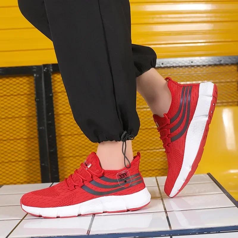 Men's Lace Up Mesh Shoes for Summer Fashion Easy Wear Breathable Comfortable Non Slip Sole Outdoor Walking Sports Leisure Shoes