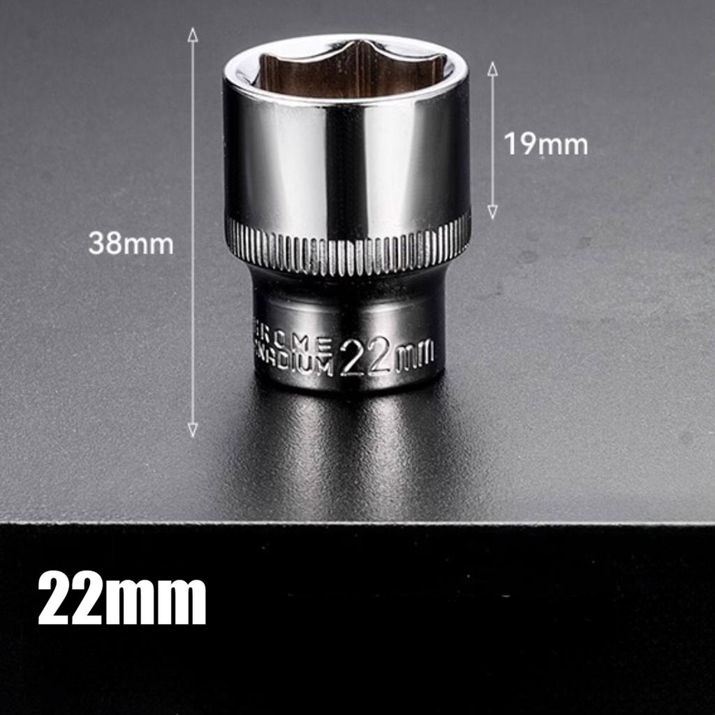 1pc 8-32mm Hex Socket Wrench Head Set 1/2 Short Long Socket Deep Nut Driver Sleeve Spanner End Ratchet Tool With Holder