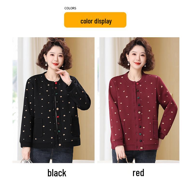 Plus Size Spring & Autumn Jacket Coat for Middle-Aged and Elderly Women - 2025 Collection