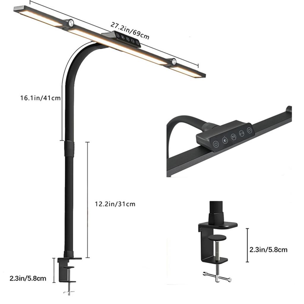 Eye protection desk lamp desktop folding LED desk lamp gooseneck clip study reading lamp