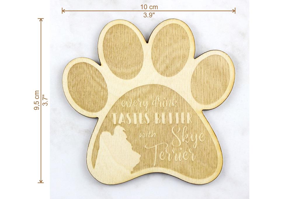 Silky Terrier I - Mug coaster, engraved coaster with dog, gift for dog lover by Art-Dog brand