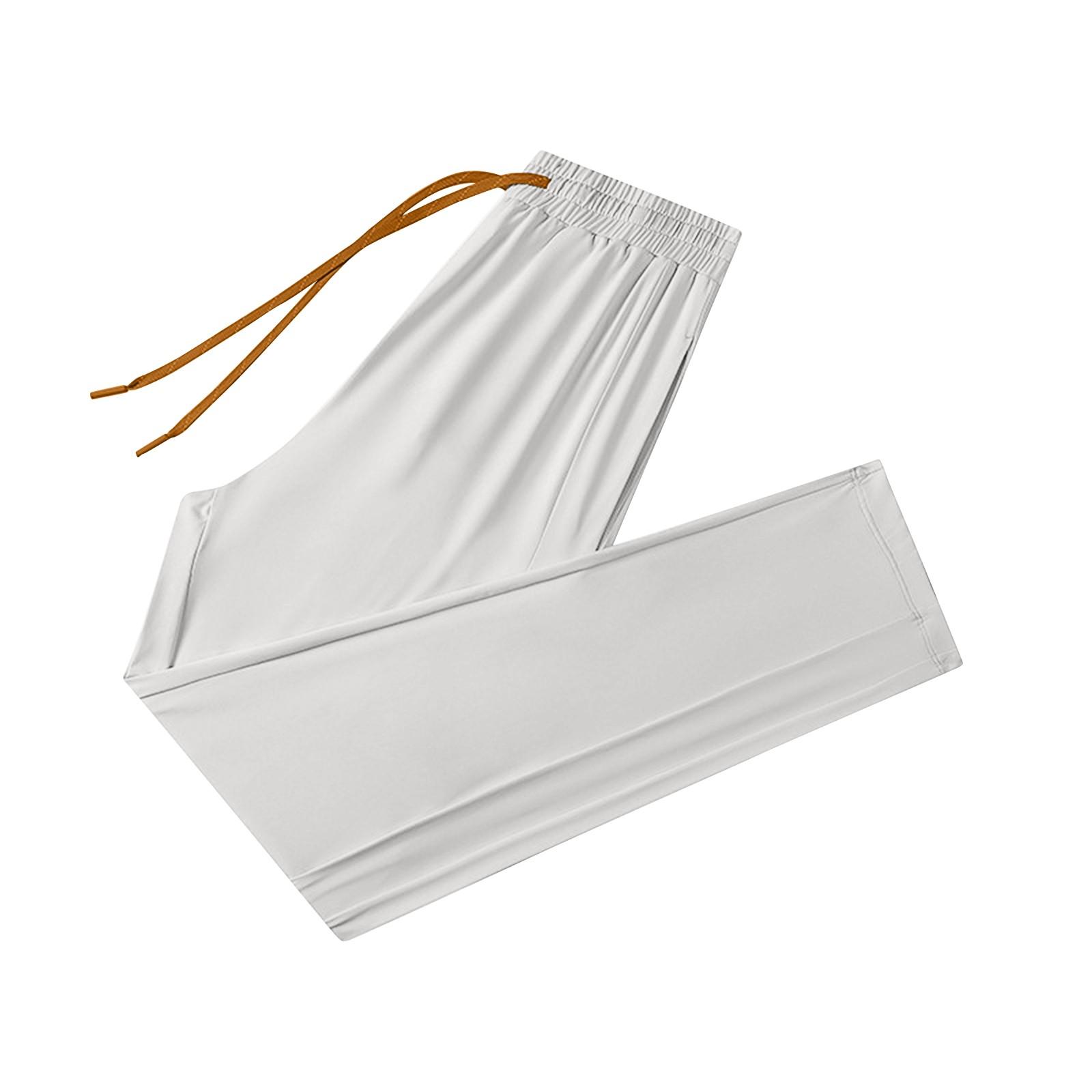 

Женские повседневные однотонные прямые повседневные брюки с эластичной резинкой на талии и карманами XL белый