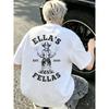 White T Shirt with Ella S Fellas Western Cowgirl And Fire Campfire Print for Casual Wear