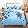 Collage Cartoon Orso Grizzy e Lemming Birbanti Scena Comica 3 Pezzi Biancheria da Letto Copripiumino + 2 Federe Decorazione Casa