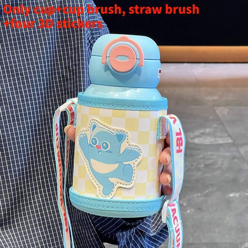 

Детская кружка с термоизоляцией, мультяшным принтом, соломинкой и застежкой для ежедневного использования