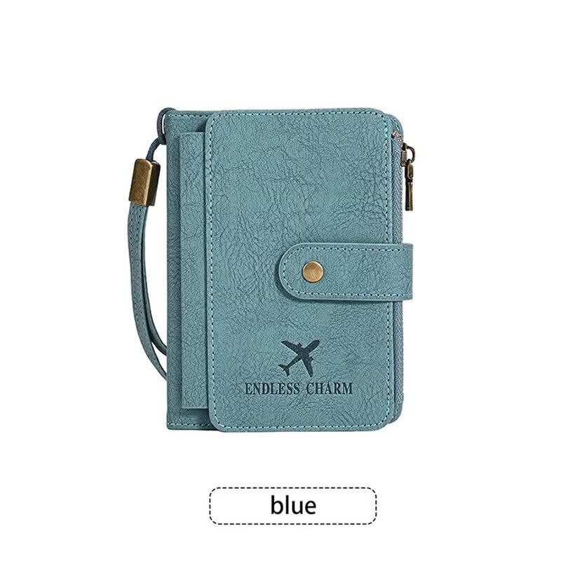 DCLOUD Women s Multi-functional PU Leather Short Wallet синий
