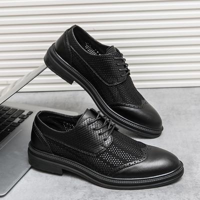 Fashion Brand Designer Platform Casual Shoes Wedding Dress Oxfords Shoes Lace-Up Formal Men Leather Shoes All-match Men Work Footwear