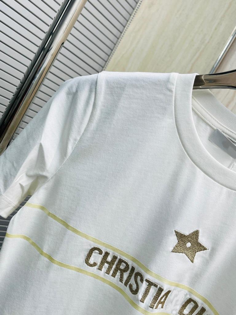 2025 High-End Women's Short Sleeve Embroidered Logo T-Shirt - Japanese & Korean Casual Style