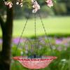 ABS Outdoor Bird Bath with Solar Pump Artistic Water Basin for Patio Yard Courtyard Fences Balcony Handrails Garden Decoration