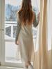 B Muse Mansion Bias Check Layered Dress - Butter Cream
