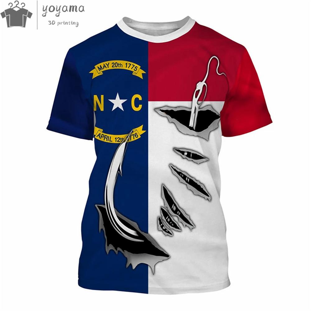 Sommer Herren T-Shirt 3D Wels Gedruckt Kurzarm Outdoor Angeln Trainingsanzüge Mode Lässig O-Ausschnitt Oberteile Übergroßes T-Shirt
