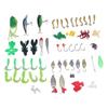 101 Pieces Fishing Lures Kit Soft Hard Baits Metal Sequins Thunder Frog Fishing Lure Set with Storage Box Full Water