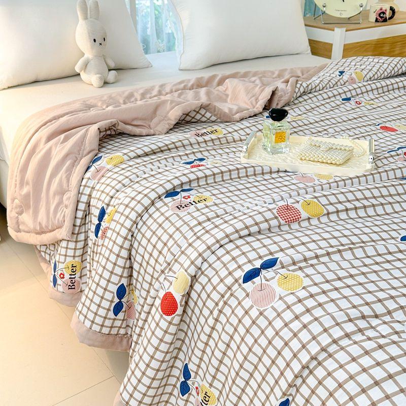 Summer Quilt, Lightweight Blanket, Floral Printed Comforter Made of High-Quality Polyester Fabric