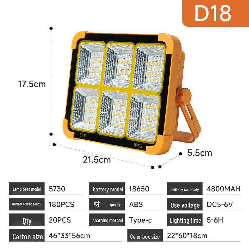 Rechargeable LED Solar Street & Camping Lights for Outdoor and Emergency Use