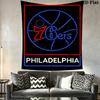Sixers Logo Blue Background Bedding 1 Duvet Cover 2 Pillowcase Without Core Christmas Birthday Gift Duvet Cover And Pillowcase