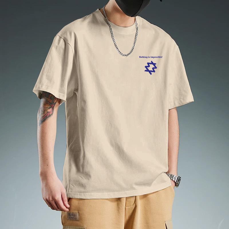 Baumwoll-Kurzarm-T-Shirt für Männer und Frauen Herren Halbarm-Rundhals-T-Shirt