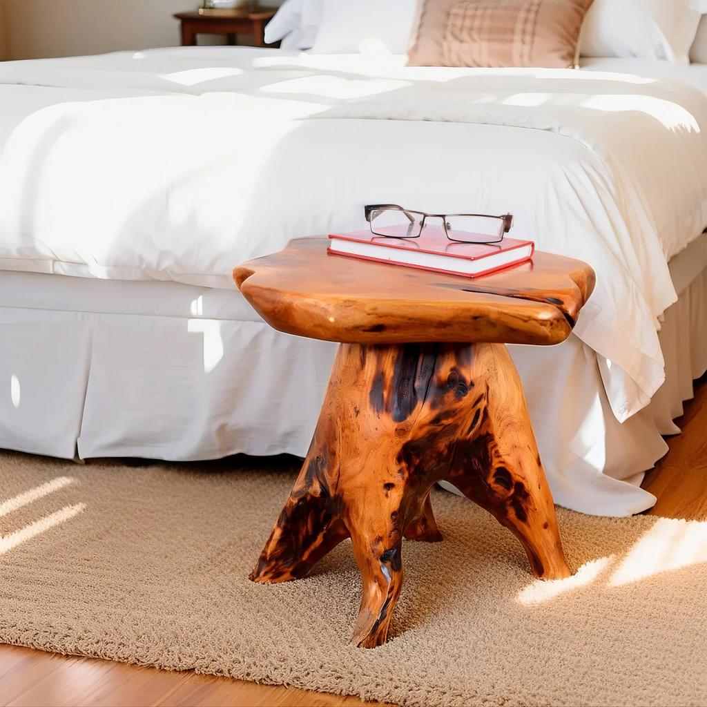 Coffee Table made of Solid Fir, Fir Flower Stand, Solid Wood Footstool, Irregular Shape