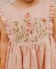 Girls' Summer Pastoral Style Ruffled Sleeve Embroidered Floral Dress