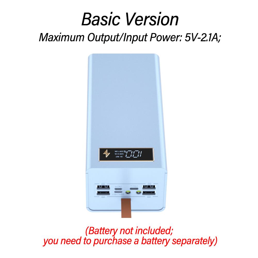 Detachable No Welding 24 Cells 18650 Power Bank Kit DIY Mobile Power Supply Shell Wireless Charging Module 18650 Lithium Battery