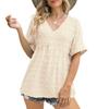 2023 Summer V-Neck White Blouse Elegant Clothes Casual Loose Flare Half Sleeve Chiffon Shirt Fashion Tops Blusas De Mujer 26480
