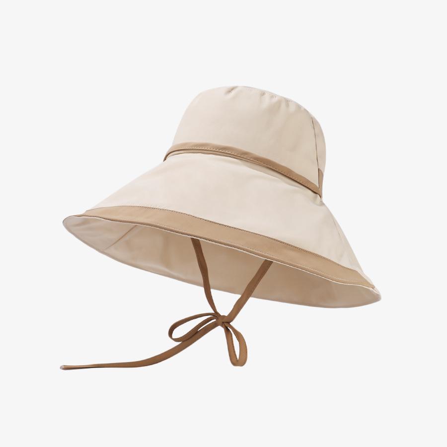 Summer Big Brim Foldable Strap Fisherman Hat Women's Outdoor Sun Hat