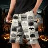 Men's Halloween Cargo Shorts with Multiple Pockets, Drawstring Waist, Casual Work Shorts for Costume Party, Summer Outdoors, Beach, Hiking, Daily Wear