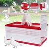 Sammenleggbart dueskap med håndtak, Plastduetransportør, Bærbar reisefuglbur for 14 duer, Rektangulært transportbur med 3 dører