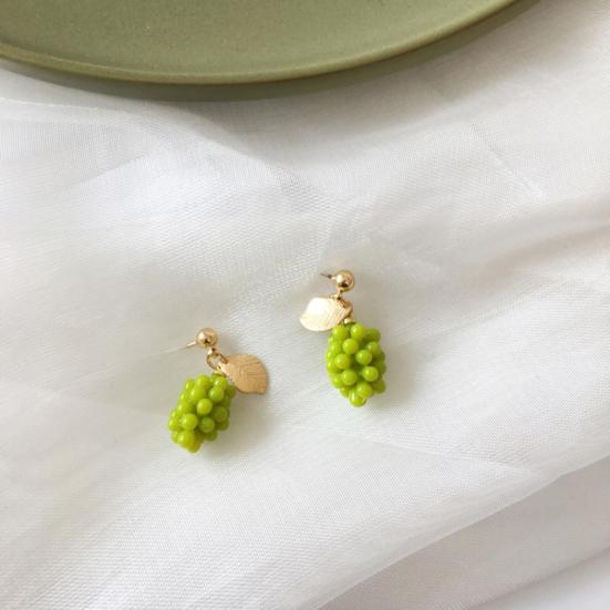 1 Pair Ear Studs Grape Japan Korean Style Jewelry Green Fruit Stud Earrings Jewelry