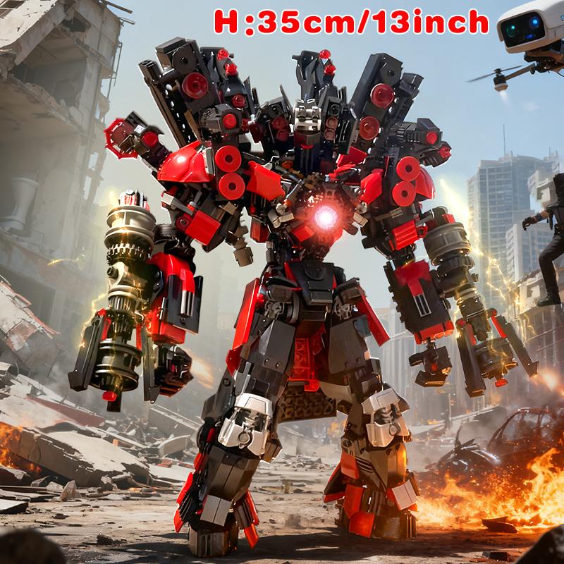2026 Skibidis Figur Toilette Riesen Speakerman TVman Bausteine, Titan Mecha MOC Steine Spielzeug für Fans Kinder Weihnachten Geburtstag Geschenk