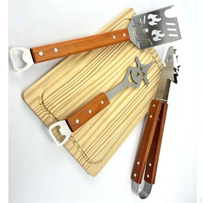 Barbecue Werkzeugsets Kombi Gabel Hamburgerwender Holzgriff Praktischer BBQ Grill