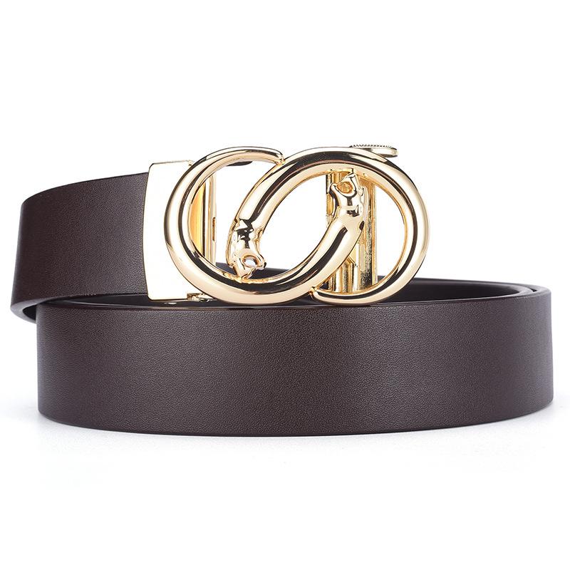 High-End First-Layer Cowhide Belt Men'S Belt Automatic Buckle Pure Cowhide Simple Casual Business Men'S Belt