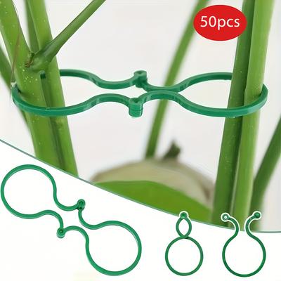 50/20 Stück Pflanzenstützclips, robuste, verstellbare Tomatenrebenhalter, passend für Gartenstäbe und -käfige, für effizientes Wachstum im Hobbygärtnerbereich