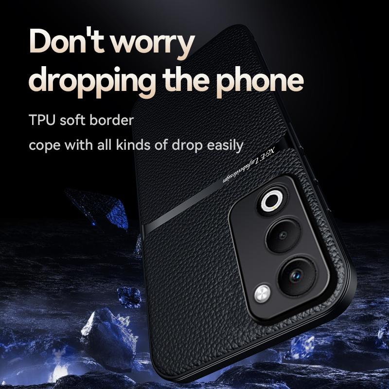 High Grade Luxury Magnetic Car Holder Leather Case For OPPO A5 5G Silicone Protective Back Cover