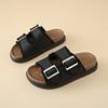 New Womens Sandals Fashion Adjustable Buckle Cork Footbed Slides Outdoor Beach Sliipers with Comfortable Support