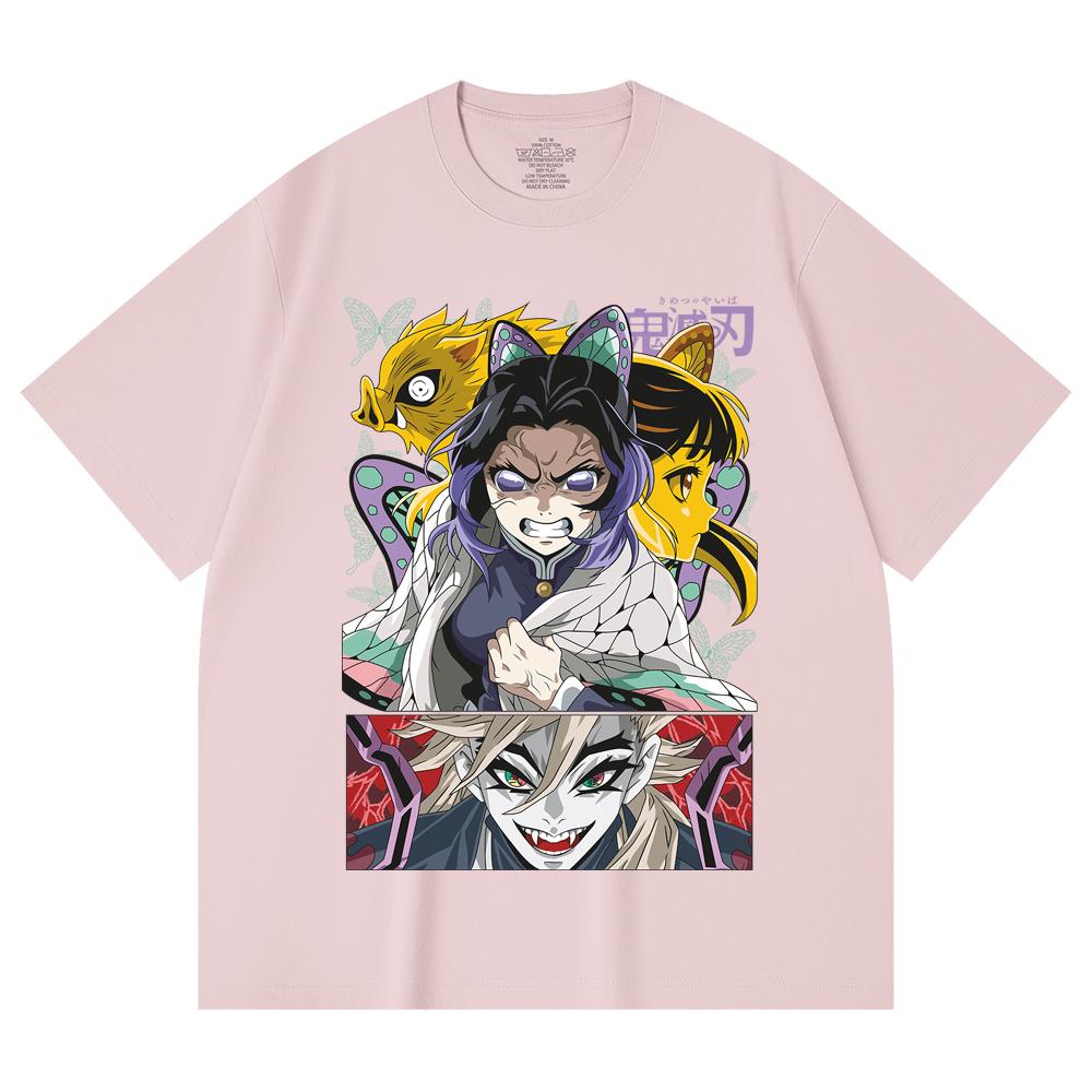 230 Gsm 100% Cotton Demon Slayer V119 Shinobu Print Unisex Heavy Cotton T Shirt
