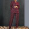 Women's Grid Coat Suit New Style Loose Fit Long Pants Set Outfit