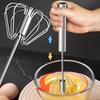 Household Stainless Steel Semi-Automatic Rotary Egg Beater, Kitchen Baking Tool, Stainless Steel Manual Press Egg Beater