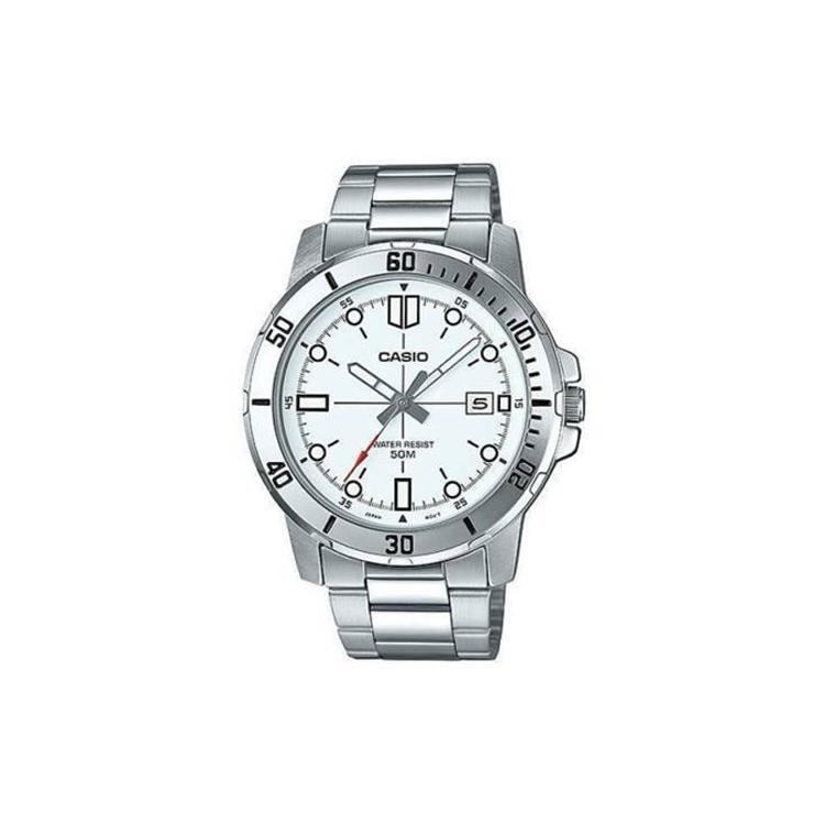CASIO Men Standard Series Blue Watch MTP-VD01D-7E MTP-VD01D-7E Silver Watch Case