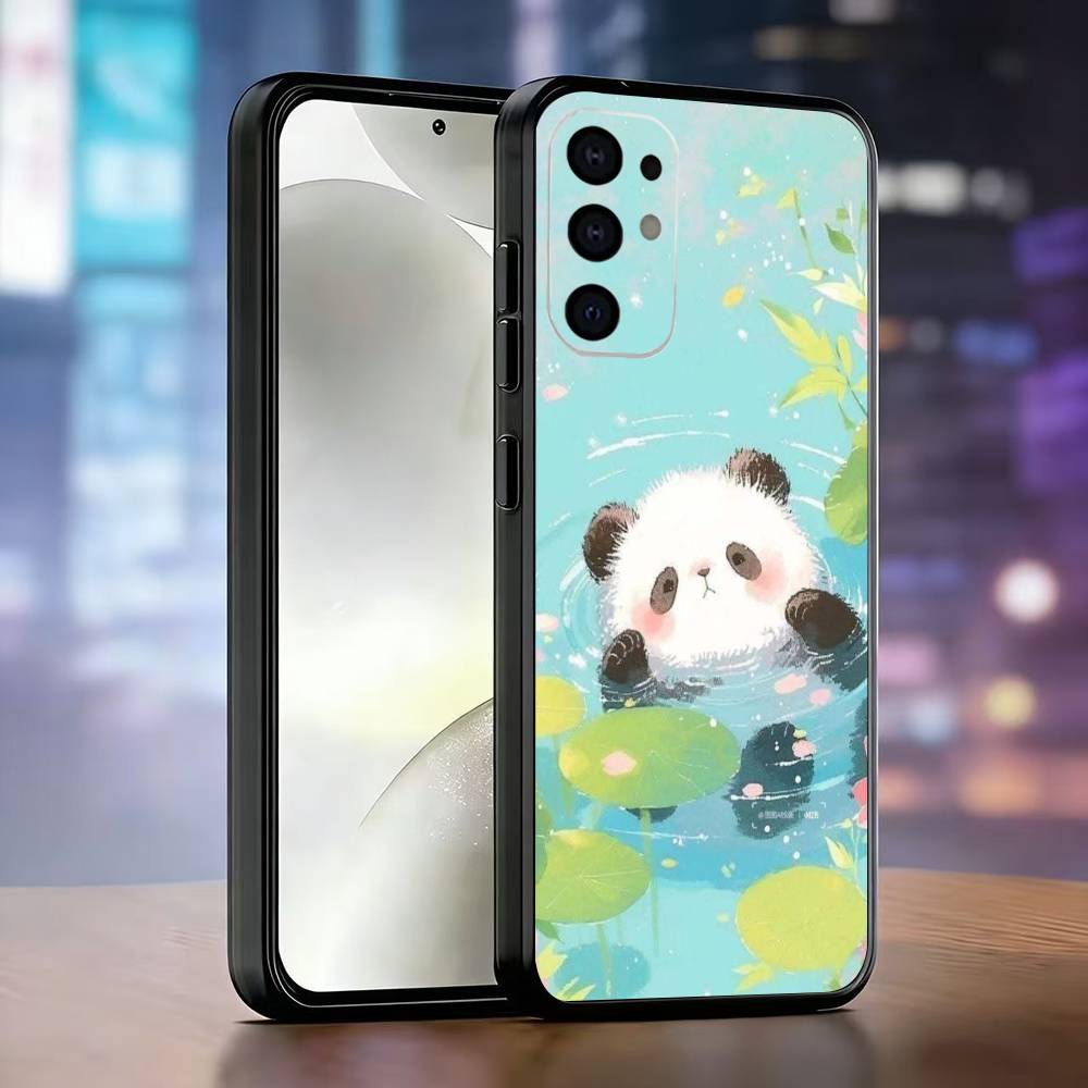 

Милый чехол с мультяшной пандой для телефона Samsung S25, S24, S21, S22, S23, S30, Ultra, S20, Plus, Fe, Lite, Note, 10, черный. Samsung S105G