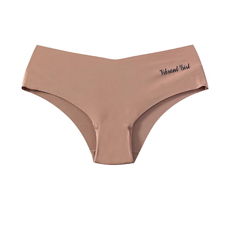 TERMEZY Women's Sexy Seamless Briefs One-Piece Solid Color Thin Underwear & Ice Silk Letter Printed Briefs