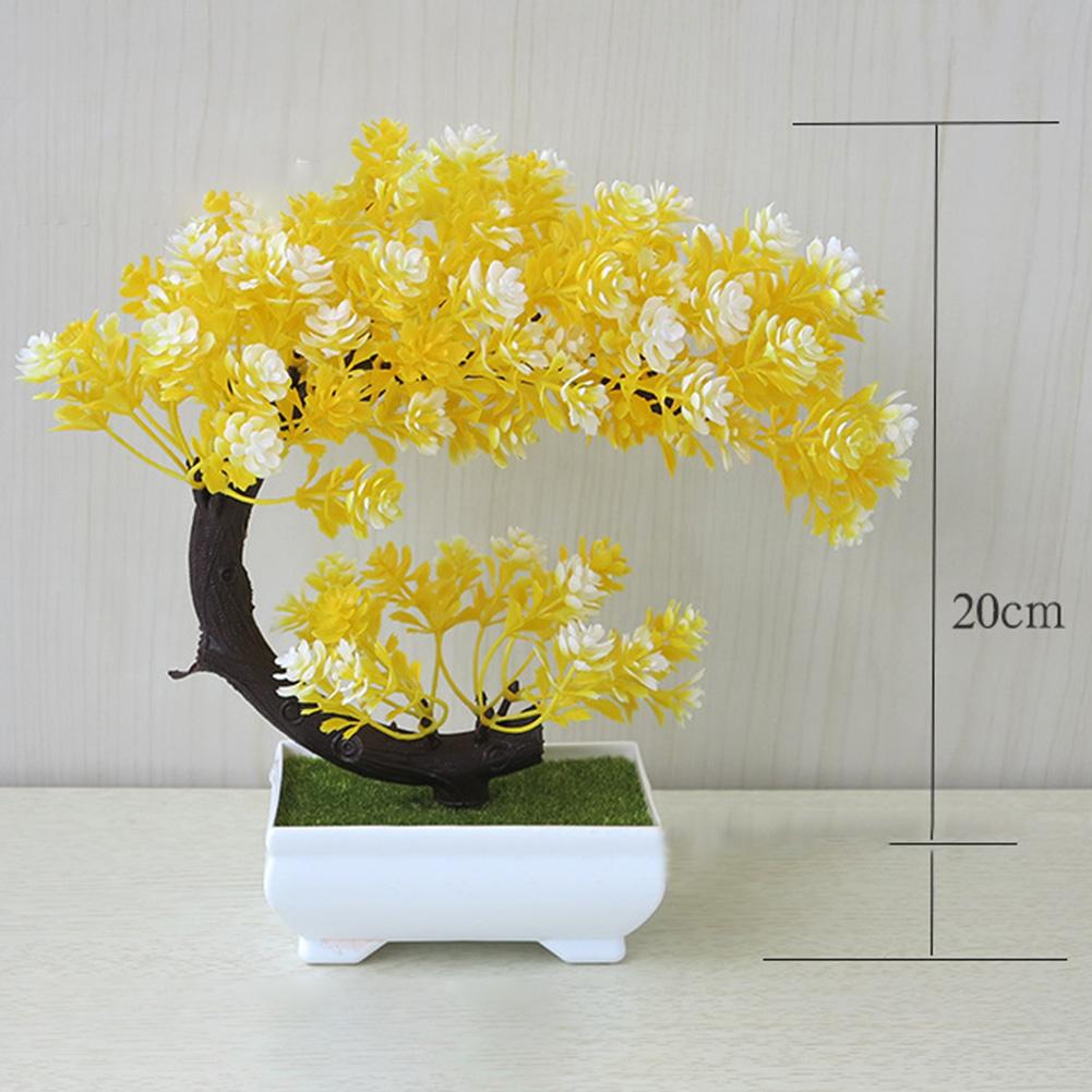 

Lifelike Foliage Miniature Tree Artificial Plant Plastic Construction жёлтый