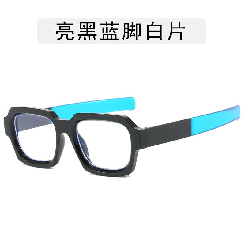 Lunettes pour Homme de Forme Carrée Style Hip Hop Couleur Contrastée Monture de Lunettes pour Femme Élégantes Bloquant la Lumière Bleue Lunettes pour Homme