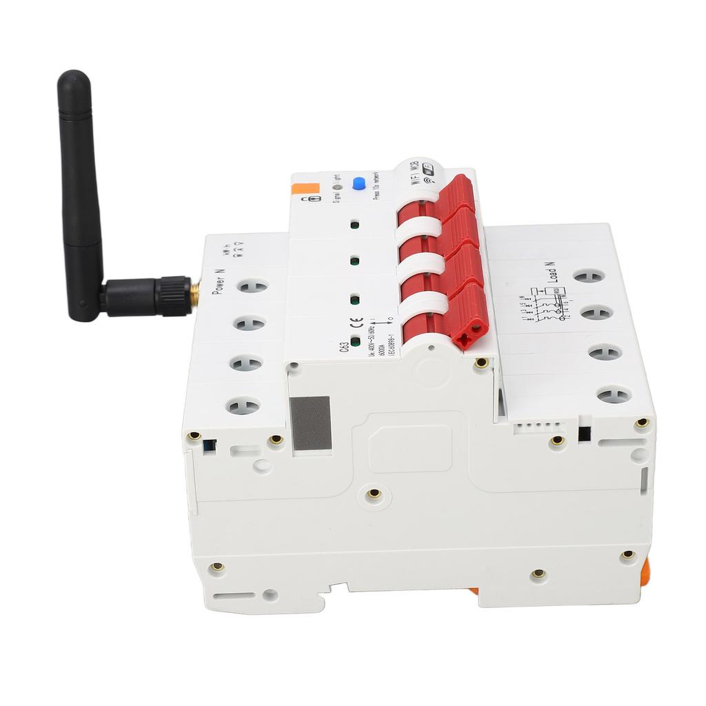 WiFi Circuit Breaker 4P Leakage Protection Switch Remote Control Electricity Metering Switch AC400V 50 60HZ 63A