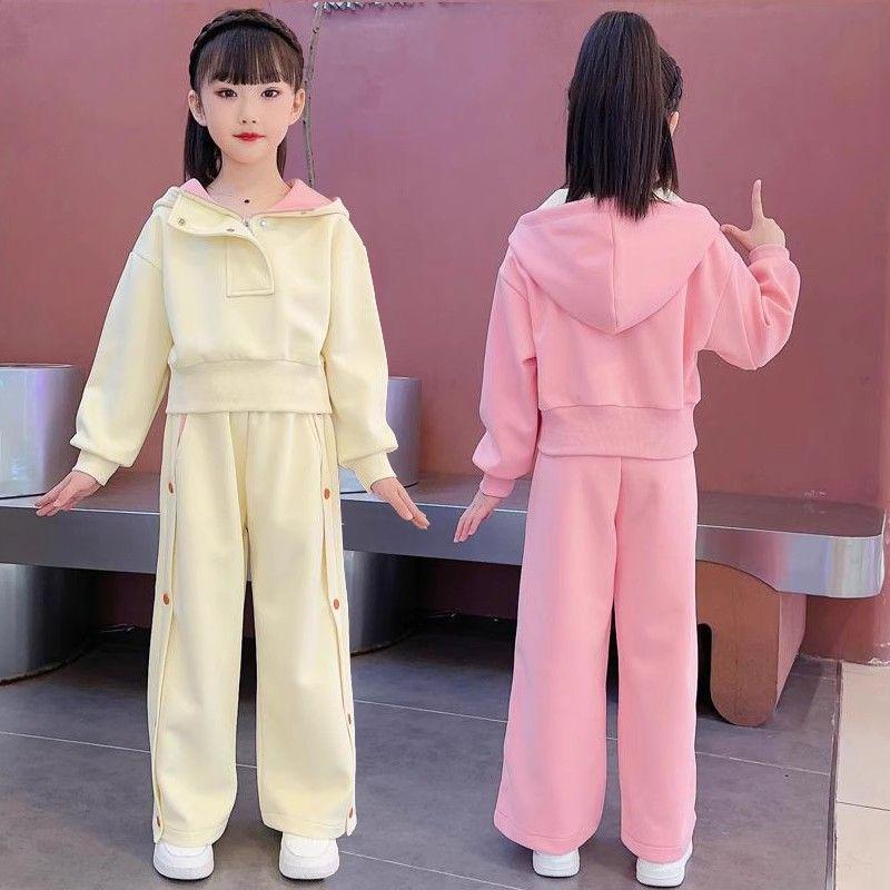 Mädchen Koreanischer Stil Kapuzensweatshirt Zweiteiler für Frühling & Herbst 2025