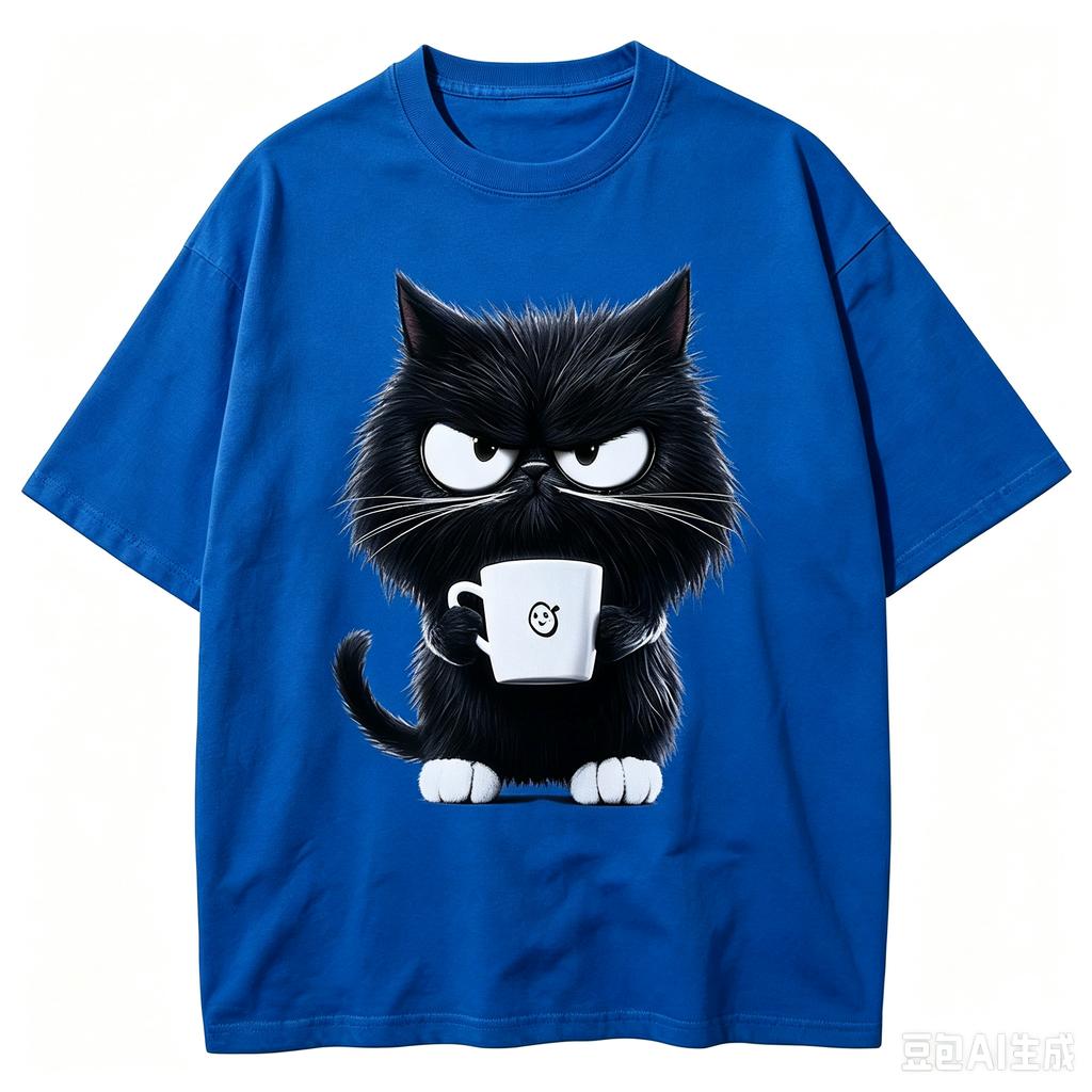 2026 Hot Sale Funny Cat White Print Tshirt Unisexs Casual Short Sleeve O Neck Top For Summer Female Animal Clothing High Quality