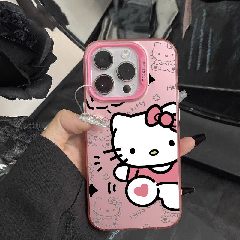 Cute Hello Kitty Casing For Iphone 17 Air 17 Pro Max 1615 14 11 12 13 Pro Max 16 Plus 16e 13 Mini Lovely Cartoon Hard Phone Case