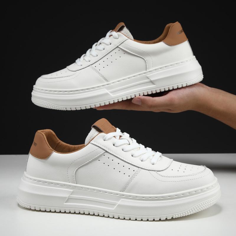 

Маленькие белые туфли мужские 2024 весна новый тренд универсальные дышащие повседневные туфли мужские на платформе спортивные скейтборд обувь для мальчиков 44