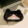 Trousse à crayons imprimée chat drôle Kawaii Peluche Chat Sac de papeterie Fournitures scolaires
